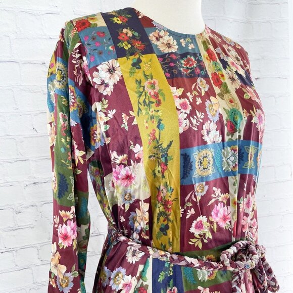 NWT Johnny Was Laurie Pippa Belted Patchwork Mini Dress Women’s S Silk with Slip - Picture 3 of 12